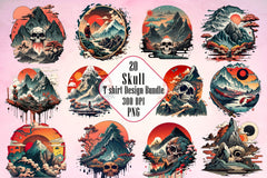 Skull T Shirt Design Clipart Bundle - CraftNest - Digital Crafting and Art