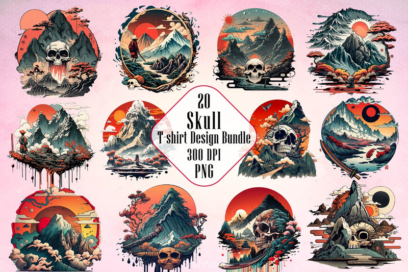Skull T Shirt Design Clipart Bundle - CraftNest - Digital Crafting and Art