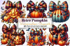 Retro Pumpkin Clipart Bundle - CraftNest - Digital Crafting and Art