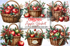 Christmas Apple Basket Clipart Bundle - CraftNest - Digital Crafting and Art