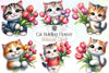 Cat Flower Clipart Bundle