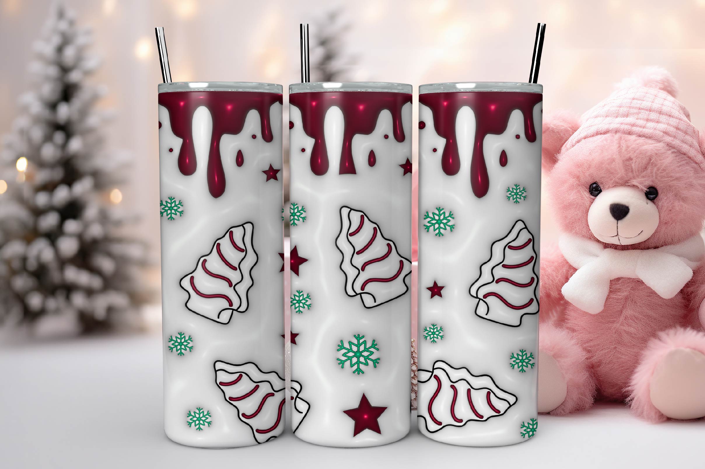3D Inflated Christmas Tumbler Bundle 9 - CraftNest - Digital Crafting and Art