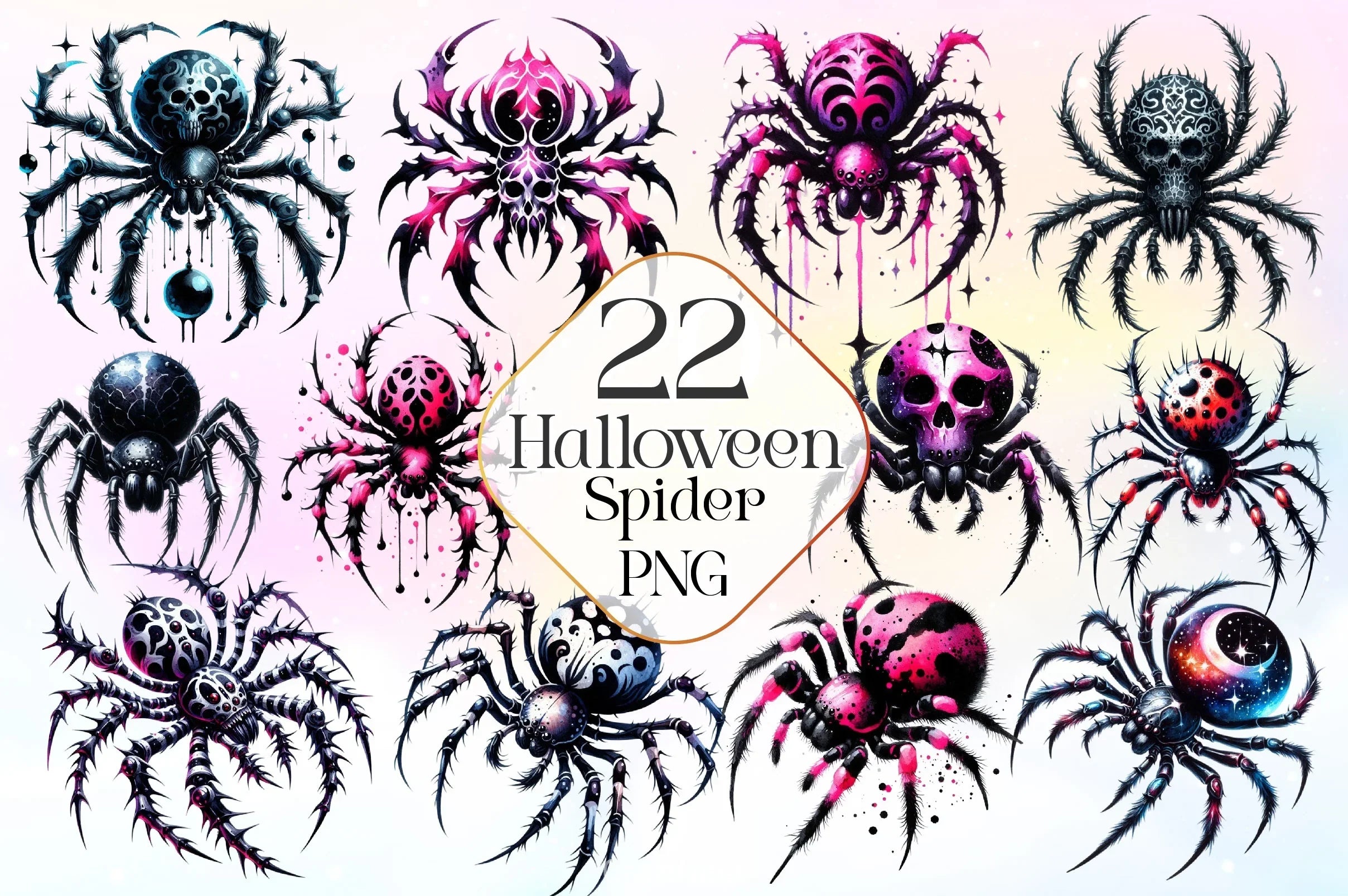 Halloween Spider Clipart Bundle 3 - CraftNest - Digital Crafting and Art
