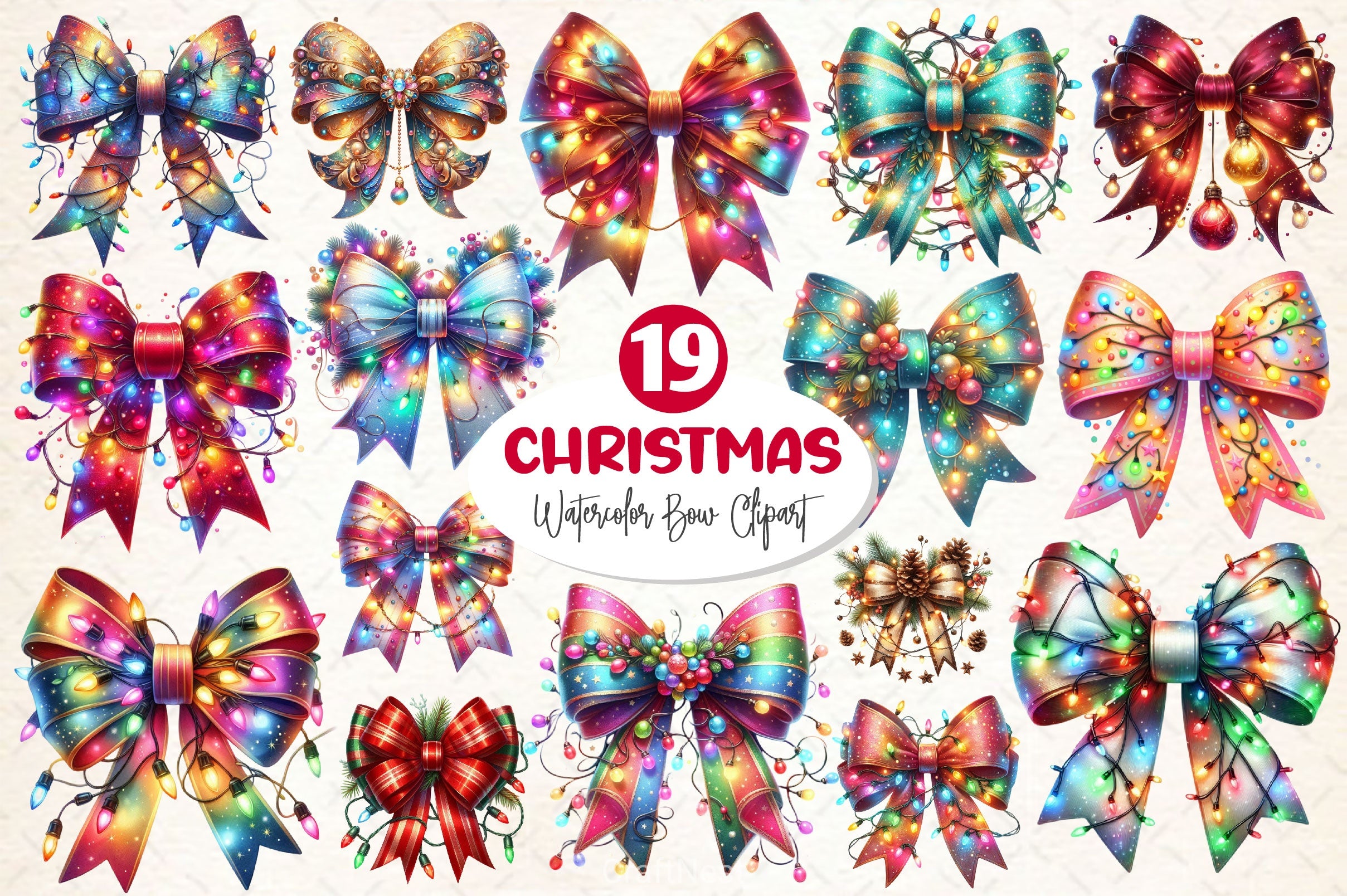 Christmas Bow Clipart Bundle 2 - CraftNest - Digital Crafting and Art