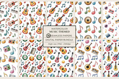 Music Themed Seamless Papers - CraftNest - Digital Crafting and Art