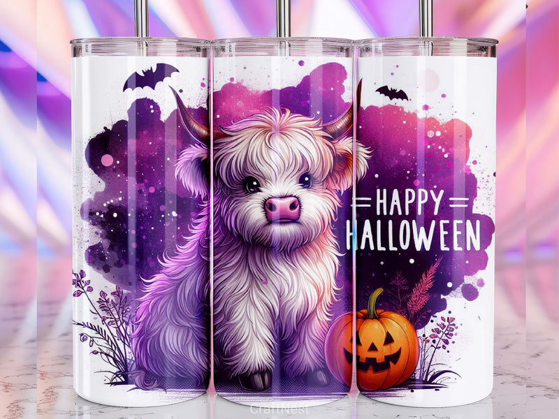 Halloween Highland Cow Tumbler Wrap Bundle 8 - CraftNest - Digital Crafting and Art