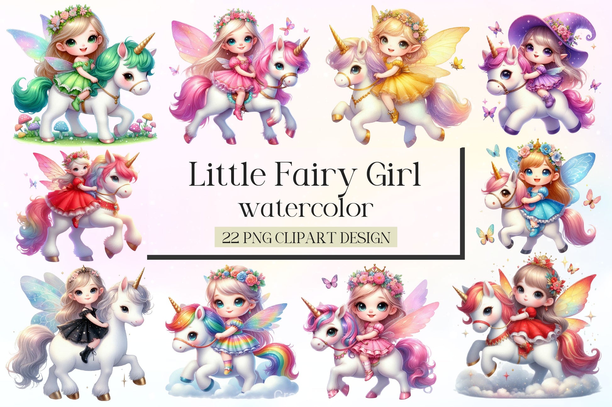 Little Fairy Girl Clipart Bundle - CraftNest - Digital Crafting and Art