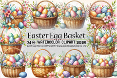 Easter Egg Basket Clipart Bundle 4 - CraftNest - Digital Crafting and Art