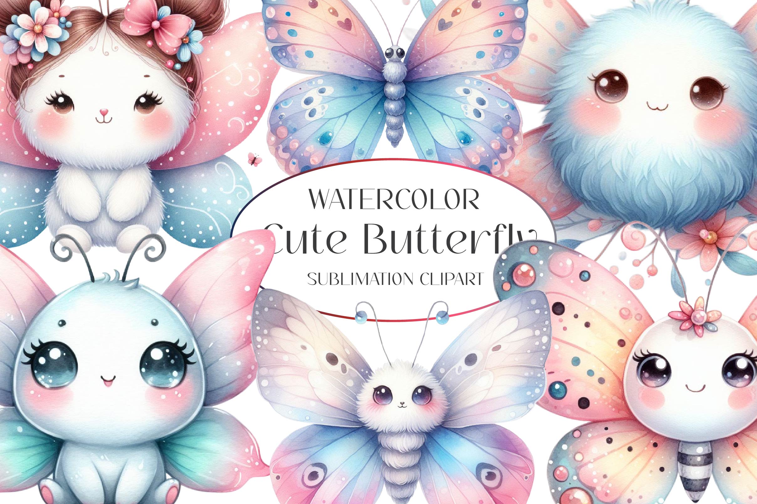 Cute Butterfly Clipart Bundle 1 - CraftNest - Digital Crafting and Art