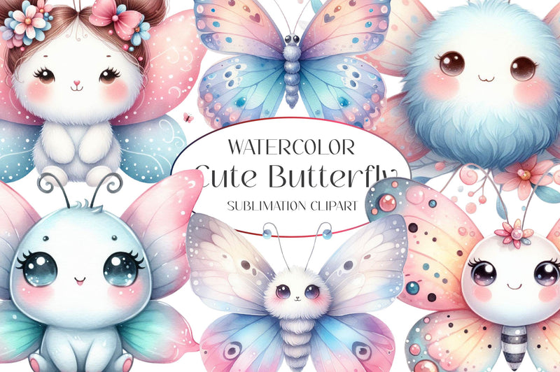 Cute Butterfly Clipart Bundle 1 - CraftNest - Digital Crafting and Art