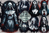 Scary Nun Halloween Clipart Bundle