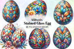 Stained Glass Egg Clipart Bundle - CraftNest - Digital Crafting and Art