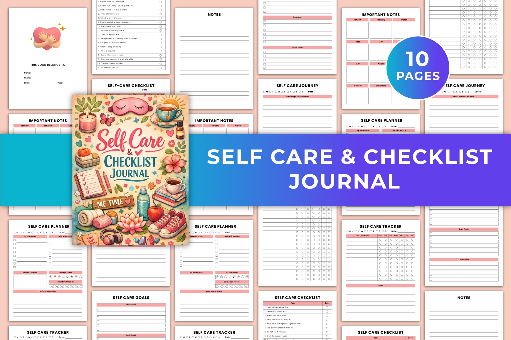 Self Care Checklist Journal