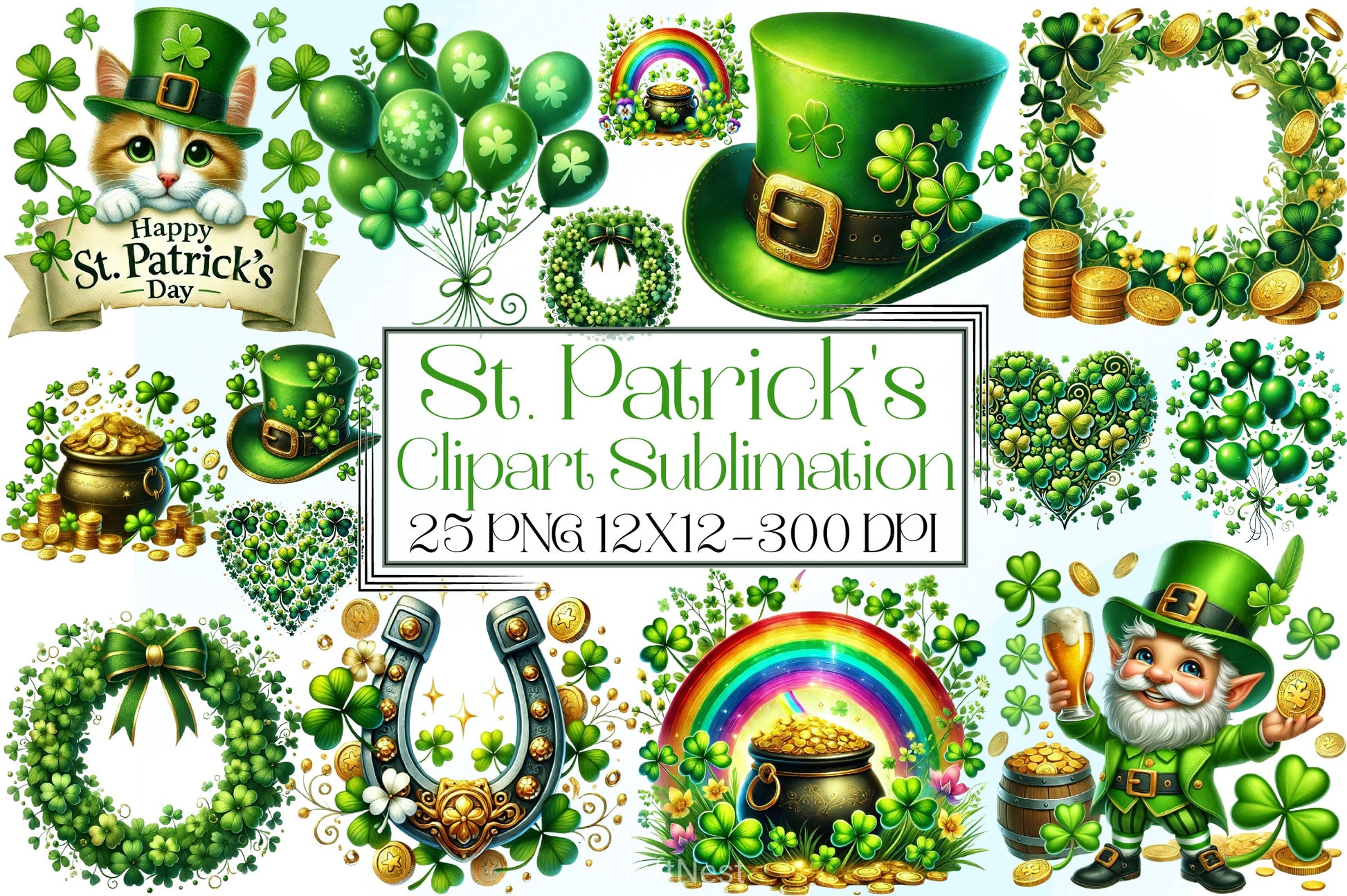 St Patrick's Day Clipart Bundle 13 - CraftNest - Digital Crafting and Art