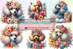 Royal Poodle Illustration Clipart Bundle - CraftNest - Digital Crafting and Art