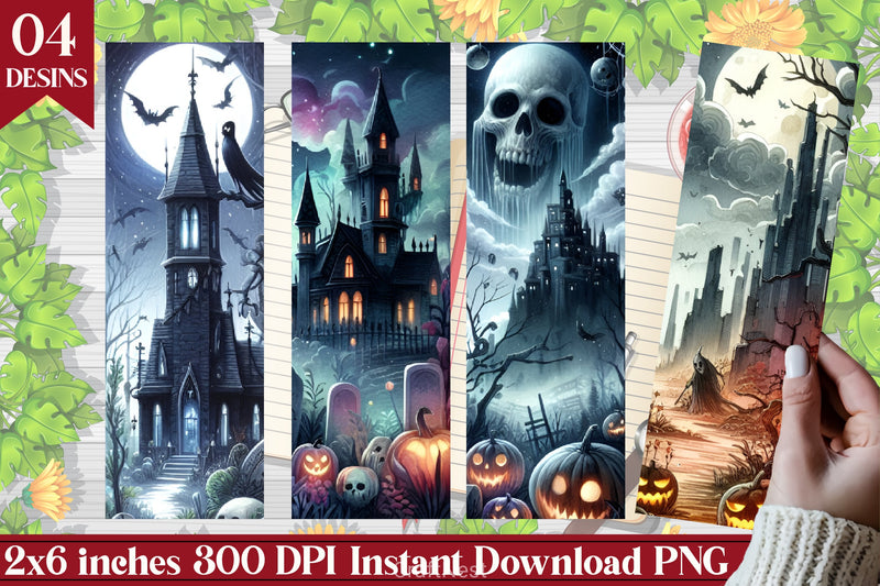 Spooky Landscape Halloween Bookmark 2 - CraftNest - Digital Crafting and Art
