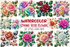 Spring Rose Flower Clipart Bundle 2 - CraftNest - Digital Crafting and Art