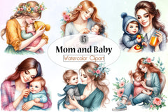 Mom & Baby Clipart Bundle 3 - CraftNest - Digital Crafting and Art