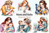 Mom & Baby Clipart Bundle 3