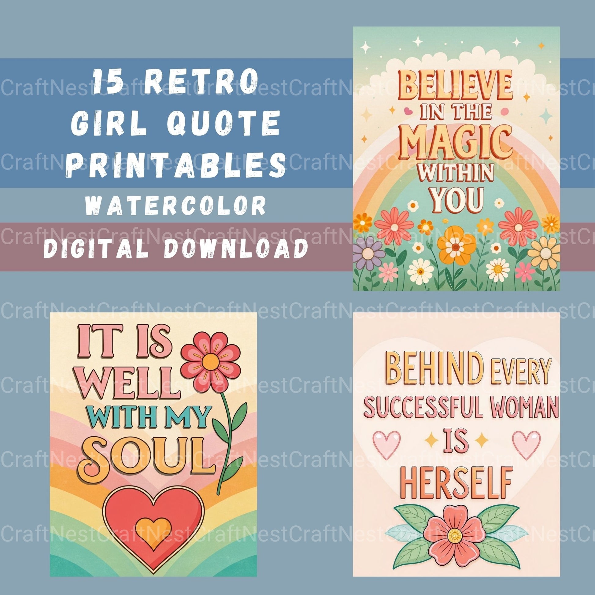 Girl Quotes Retro Clipart Bundle - CraftNest - Digital Crafting and Art