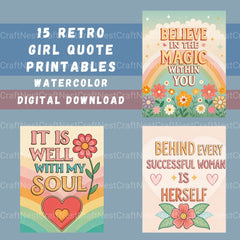 Girl Quotes Retro Clipart Bundle - CraftNest - Digital Crafting and Art