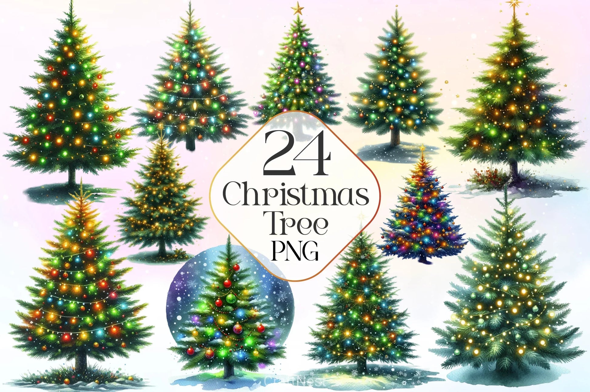 Christmas Tree Clipart Bundle 17 - CraftNest - Digital Crafting and Art