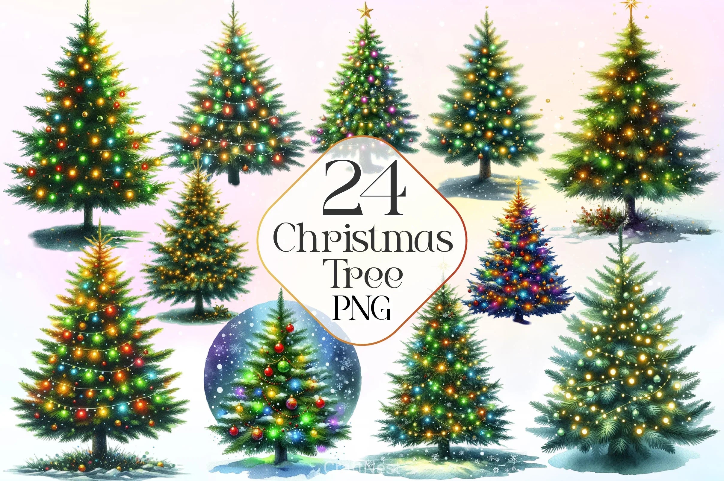 Christmas Tree Clipart Bundle 17 - CraftNest - Digital Crafting and Art