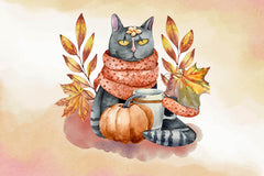 Autumn Cat Clipart Bundle - CraftNest - Digital Crafting and Art