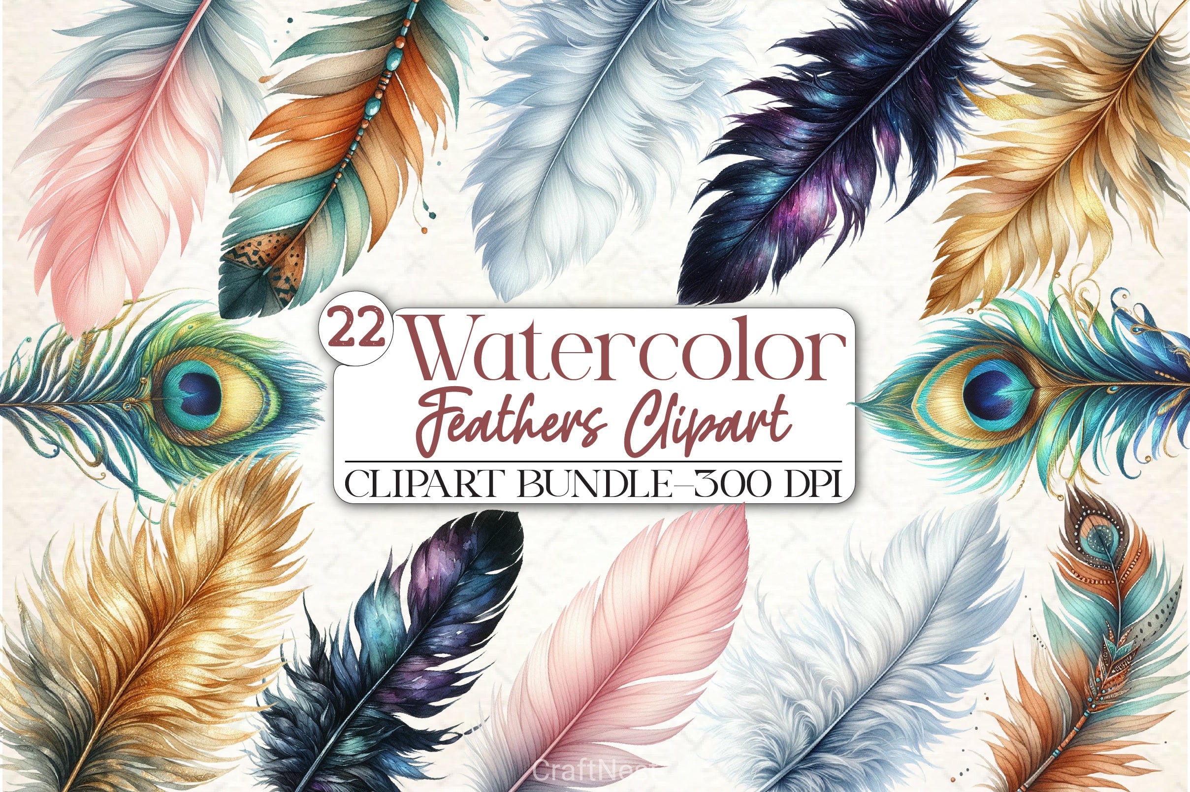 Feathers Clipart Bundle - CraftNest - Digital Crafting and Art