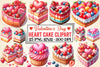 Heart Cake Valentine Clipart Bundle