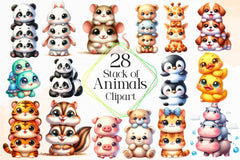 Stack Of Animals Clipart Bundle - CraftNest - Digital Crafting and Art