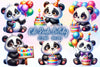 Panda Birthday Clipart Bundle 2