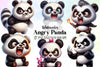 Angry Panda Clipart Bundle
