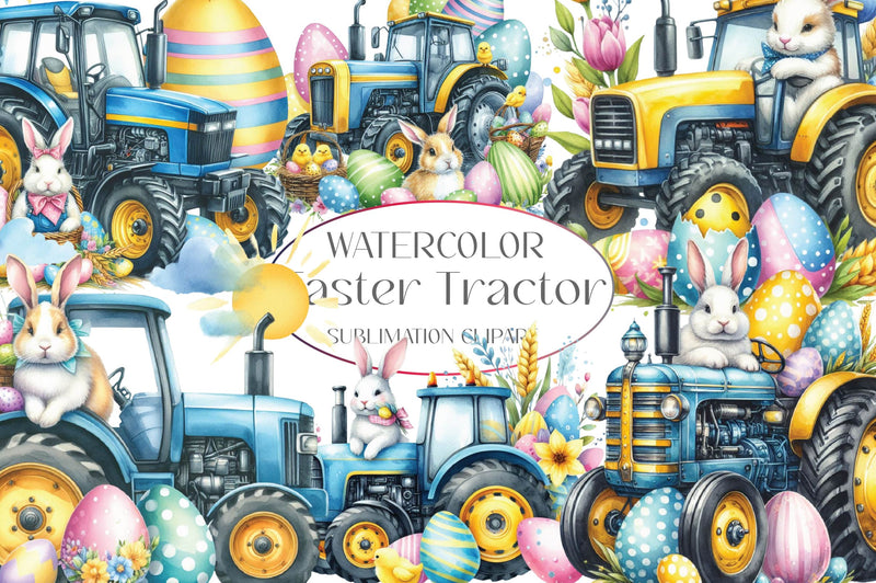 Easter Tractor Clipart Bundle - CraftNest - Digital Crafting and Art
