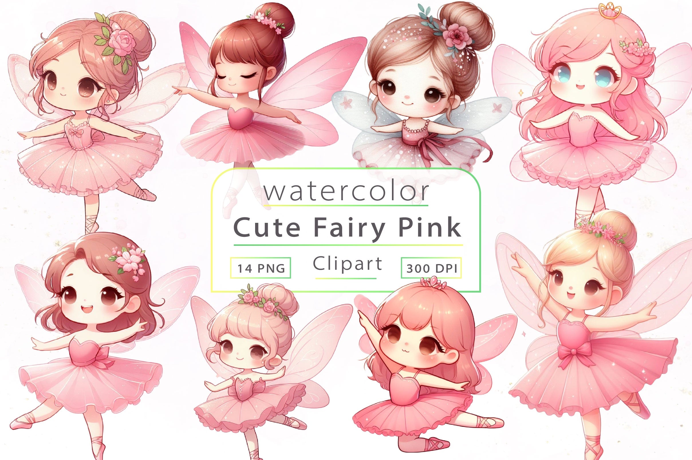 Cute Fairy Pink Clipart Bundle - CraftNest - Digital Crafting and Art
