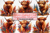 Autumn Highland Cows Clipart Bundle