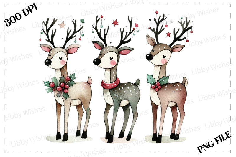 Christmas Reindeer Clipart Bundle 8 - CraftNest - Digital Crafting and Art