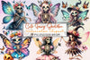 Cute Fairy Skeleton Clipart Bundle