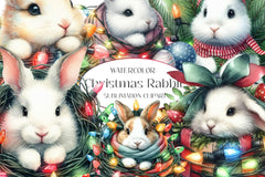 Christmas Rabbit Clipart Bundle - CraftNest - Digital Crafting and Art