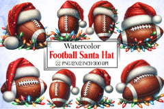 Football Santa Hat Clipart Bundle - CraftNest - Digital Crafting and Art