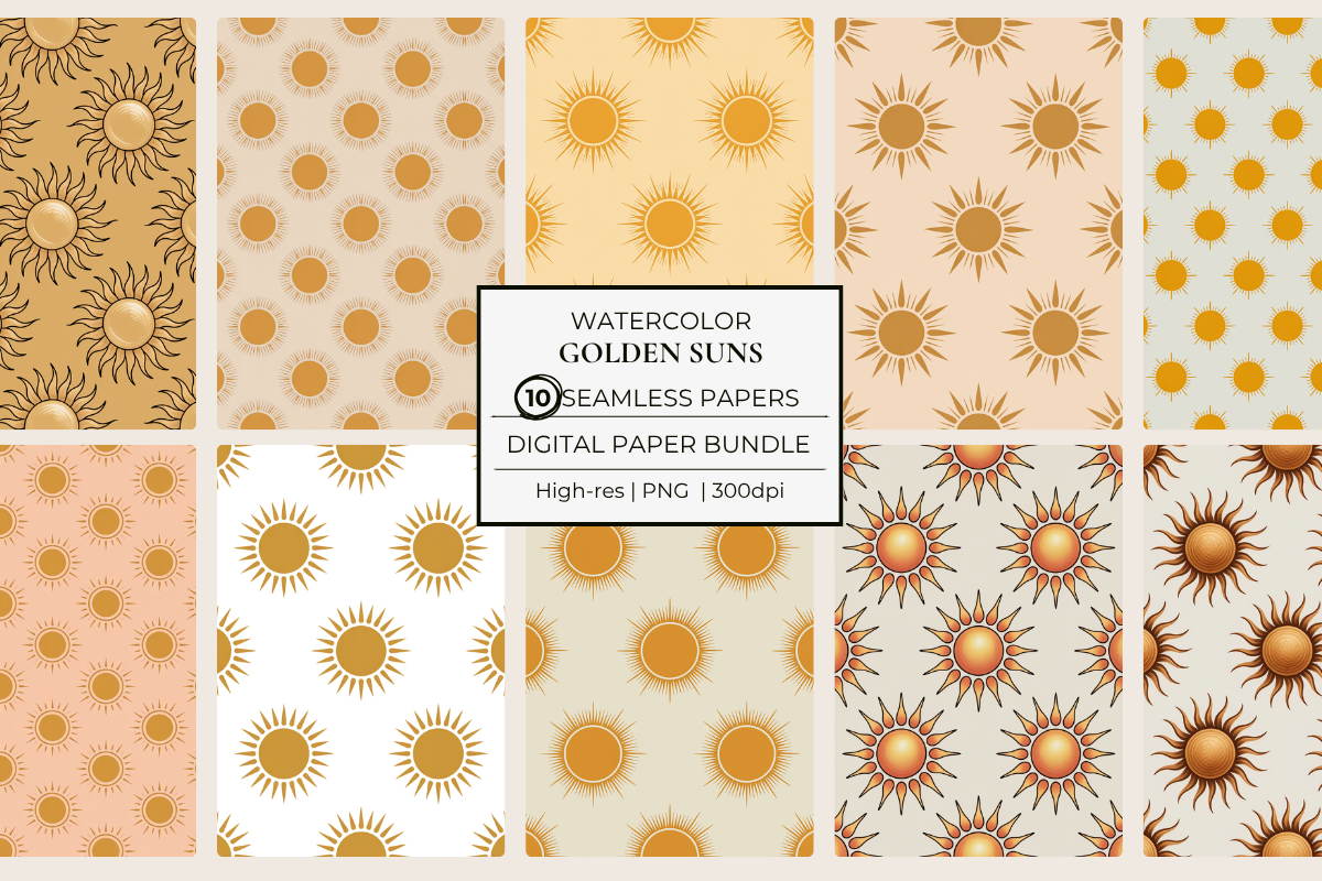 Golden Sun Seamless Papers