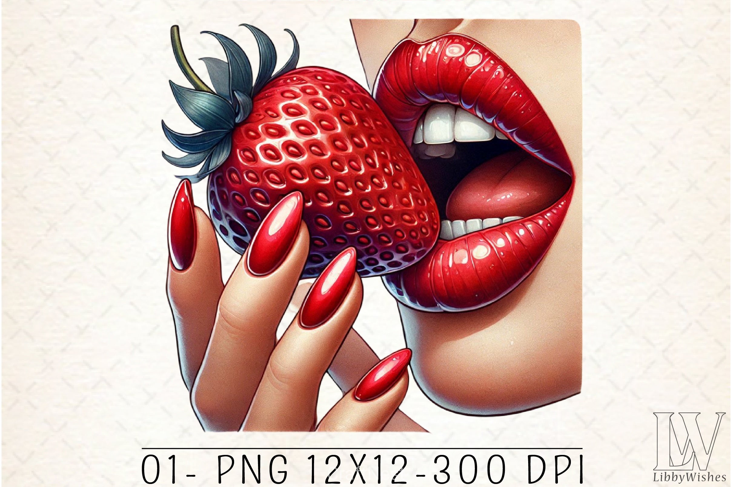 Glossy Red Lips & Strawberry Clipart Bundle 4 - CraftNest - Digital Crafting and Art