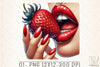 Glossy Red Lips & Strawberry Clipart Bundle 4