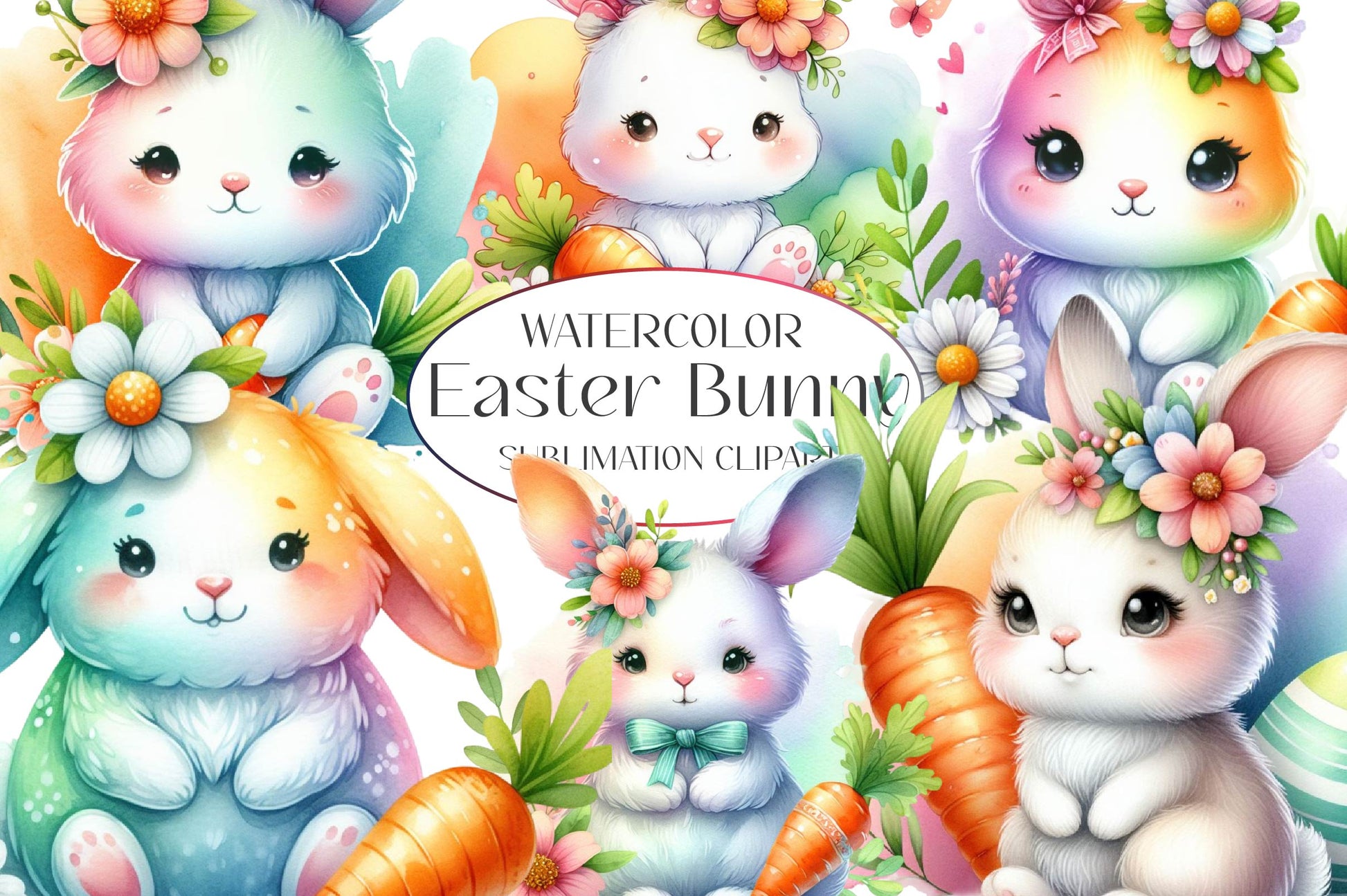 Easter Bunny Clipart Bundle 6 - CraftNest - Digital Crafting and Art