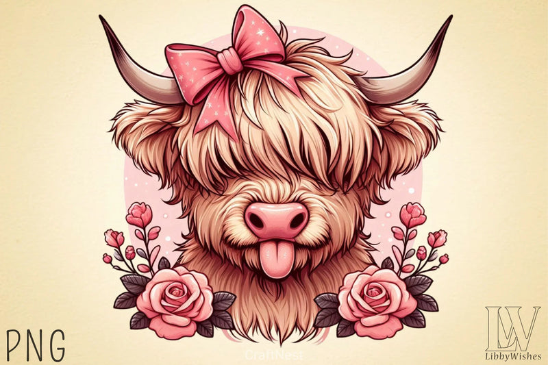 Highland Cow Valentine Clipart Bundle 3 - CraftNest - Digital Crafting and Art