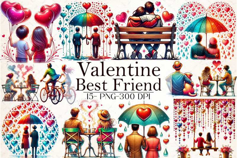 Valentine Best Friend Clipart Bundle - CraftNest - Digital Crafting and Art