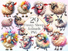 Funny Sheep Animals Clipart Bundle 4