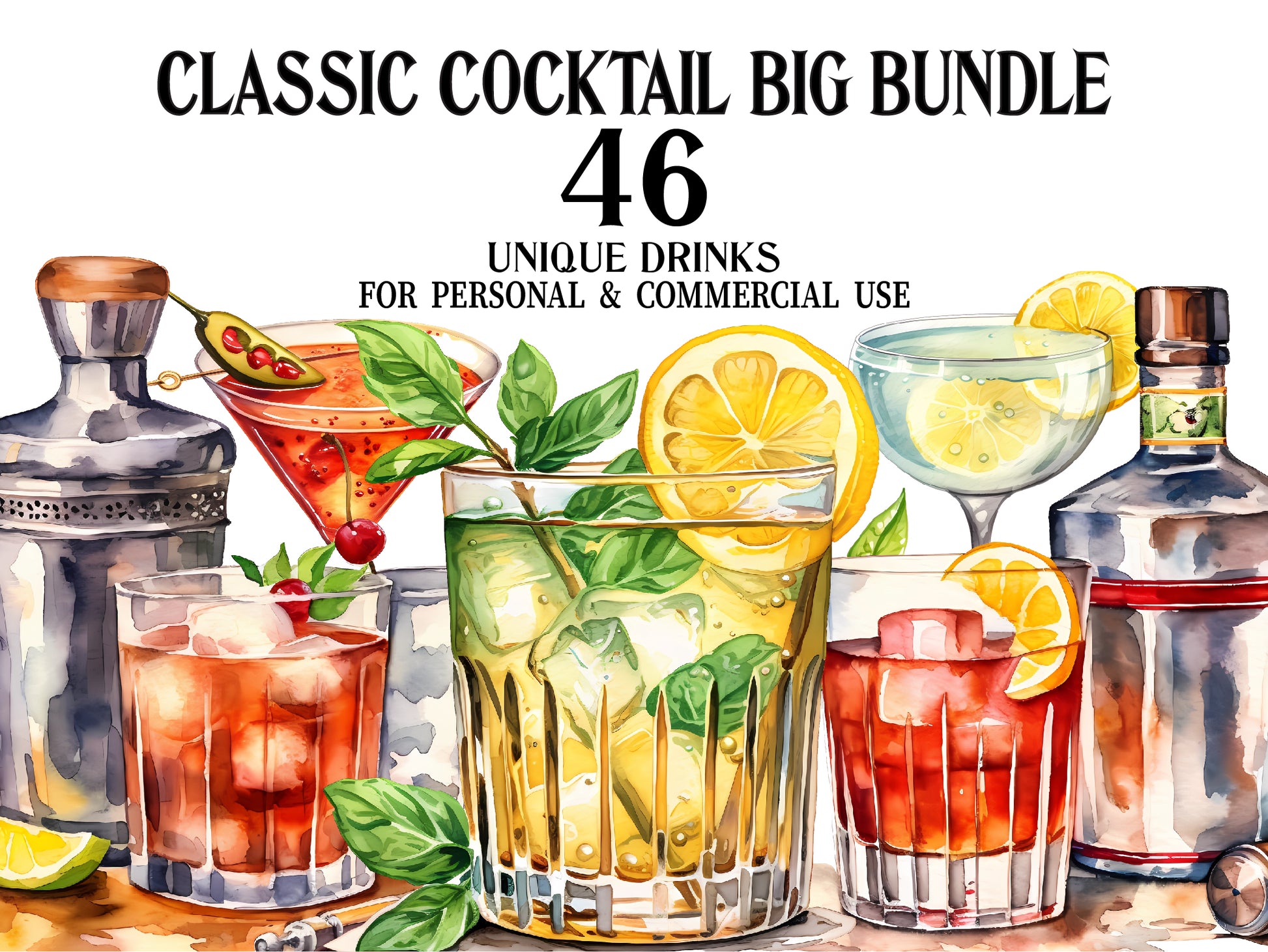 Classic Cocktail Clipart - CraftNest