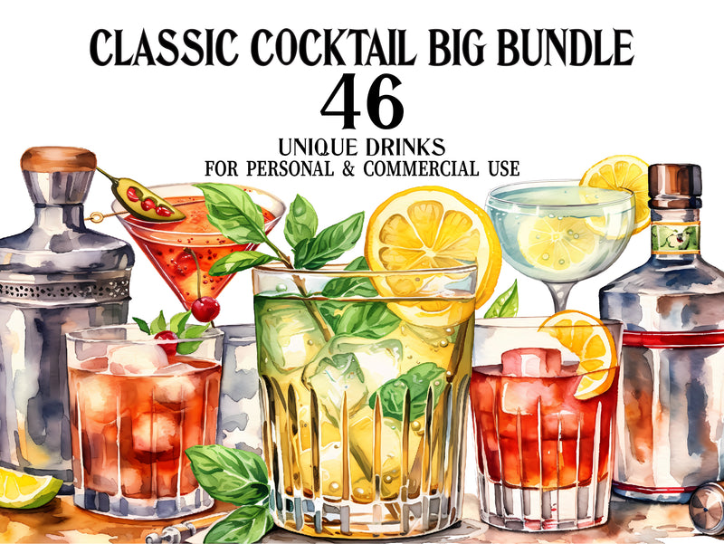 Classic Cocktail Clipart - CraftNest