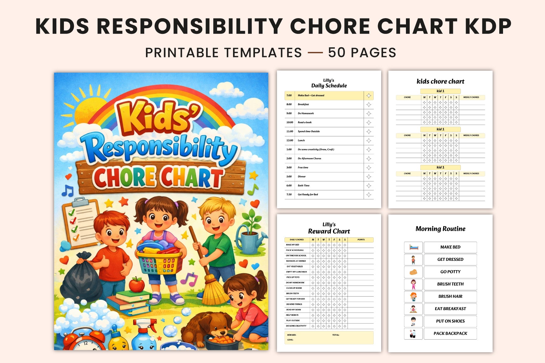 Kids Responsibility Chore Chart Planner